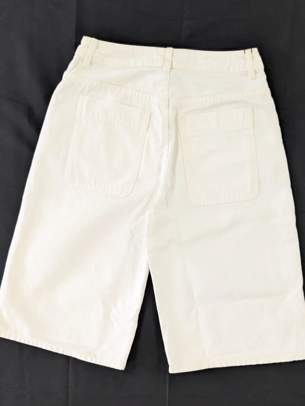 TWP Boxy Relaxed Denim Shorts White Size 24 Bermuda Straight Leg NWT $395 - Picture 4 of 14